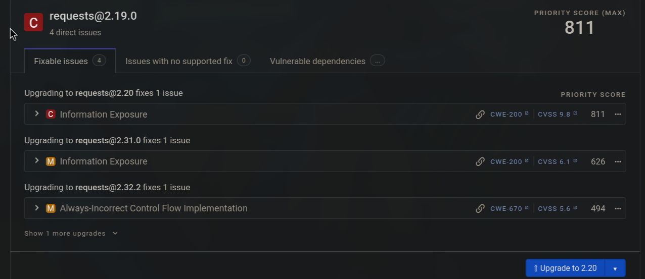 Reporte SCA de Dependencias