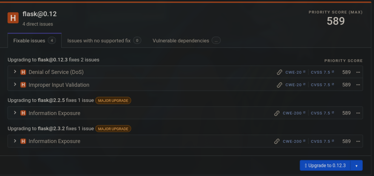 Reporte SCA de Dependencias