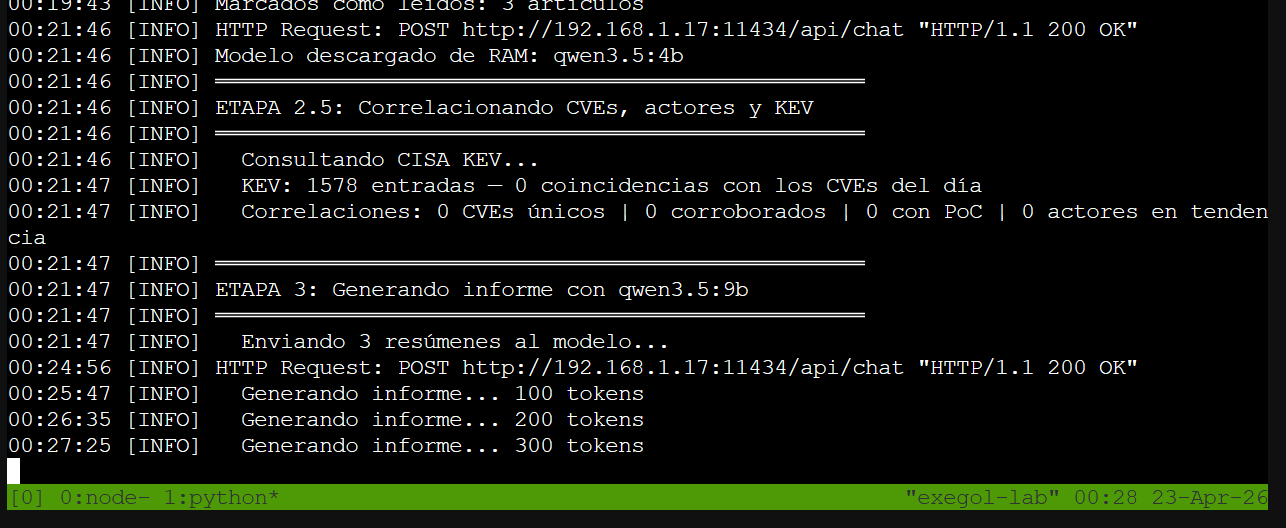 Pipeline Stage 2.5 + Stage 3 generando tokens en streaming