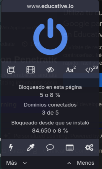 Estadísticas de uBlock Origin