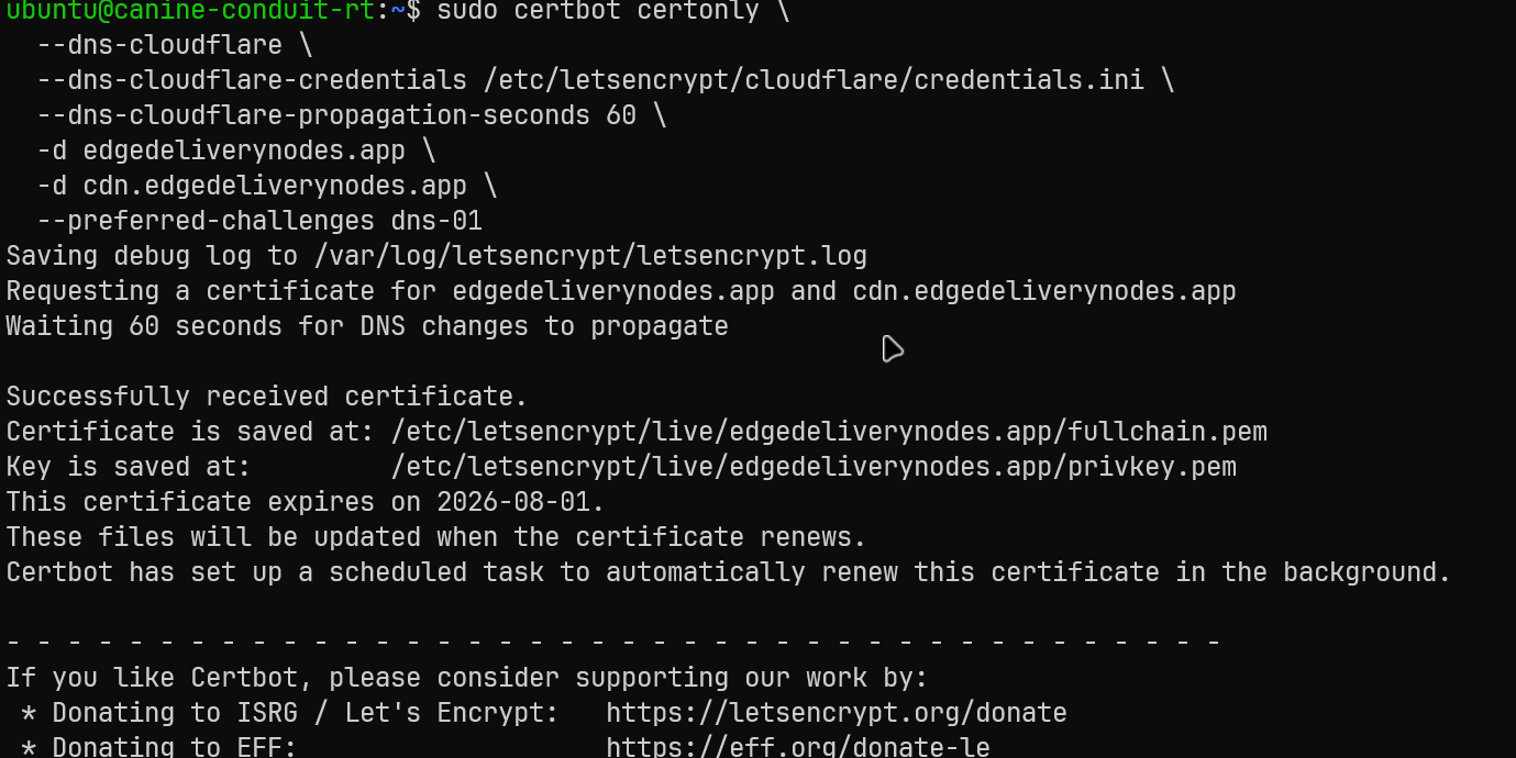 Configurando certbot con DNS challenge