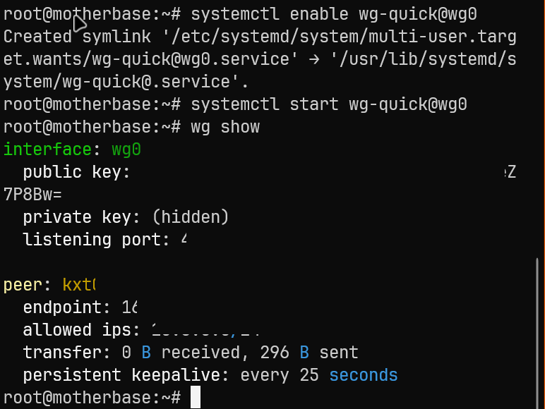 WireGuard arrancado en Proxmox