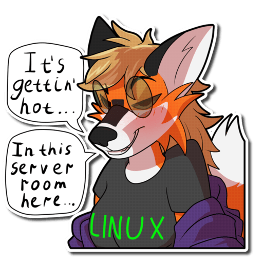 Sticker: Xenia en server room