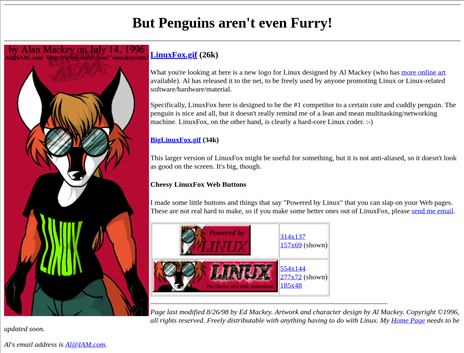Captura de la página original de Ed Mackey en la Wayback Machine
