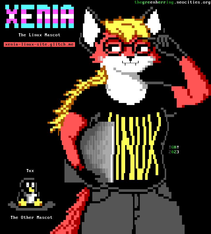 Pixel art original de Xenia por The Green Herring