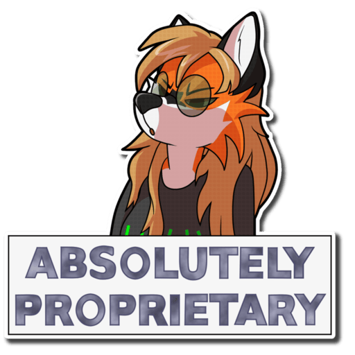 Sticker de Xenia con software propietario